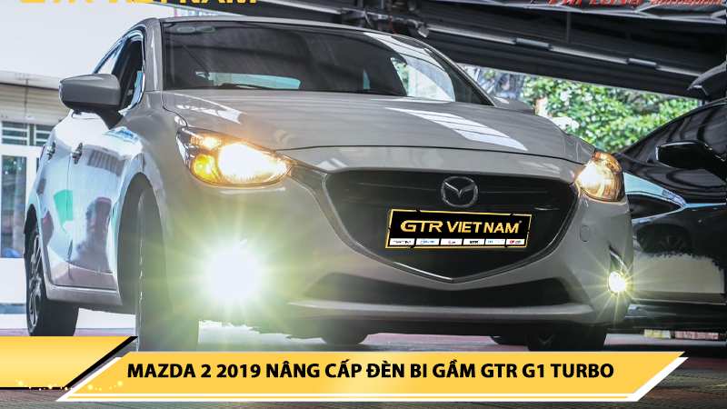 MAZDA 2 2019 NÂNG CẤP ĐÈN BI GẦM GTR G1 TURBO TẠI PHI LONG AUTO